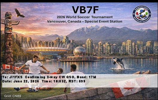 VB7F��eQSL���������܂����B�iJI1FXS�̃A�}�`���A�������B�j