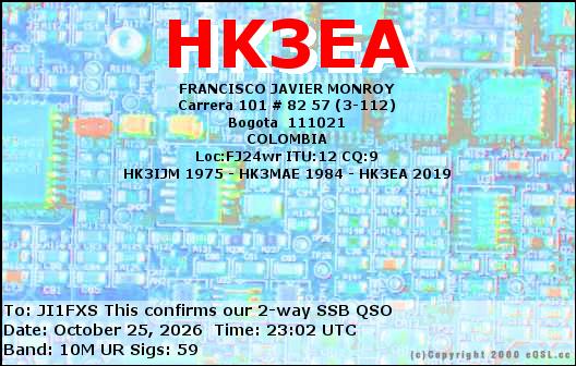 CQ WW DX Contest SSB��QSO�����ǂ�eQSL�ł��B�iJI1FXS�̃A�}�`���A�������B�j